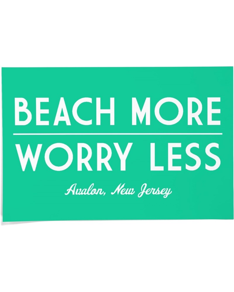 24x36 Inch Giclee Art Print Wall Decor, Avalon, New Jersey, Beach More Worry Less, Simply Said $25.99 Totes