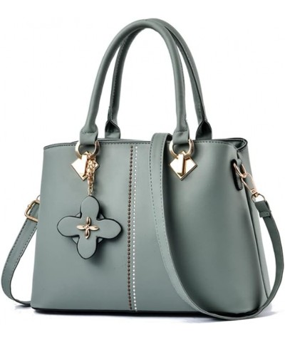 Top-handle Handbags Tote for Women PU Leather Purse Satchel Petal Pendant Crossbody Shoulder Bag Green $18.86 Satchels