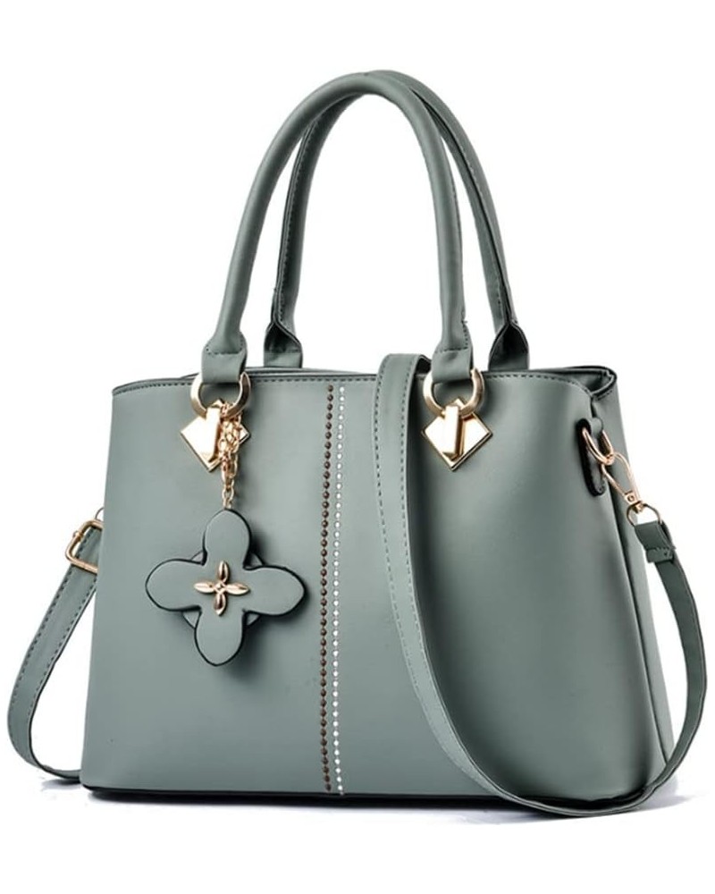 Top-handle Handbags Tote for Women PU Leather Purse Satchel Petal Pendant Crossbody Shoulder Bag Green $18.86 Satchels