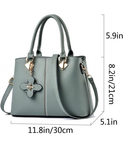 Top-handle Handbags Tote for Women PU Leather Purse Satchel Petal Pendant Crossbody Shoulder Bag Green $18.86 Satchels