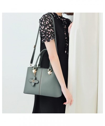 Top-handle Handbags Tote for Women PU Leather Purse Satchel Petal Pendant Crossbody Shoulder Bag Green $18.86 Satchels