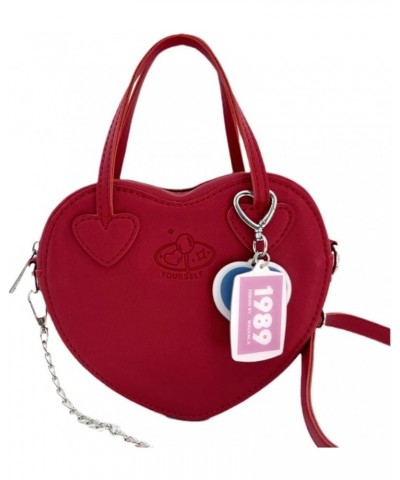 Cheese toffee, homemade sweet girl, crossbody bag, play with peach heart handbag, mini heart bag Pink $42.41 Totes