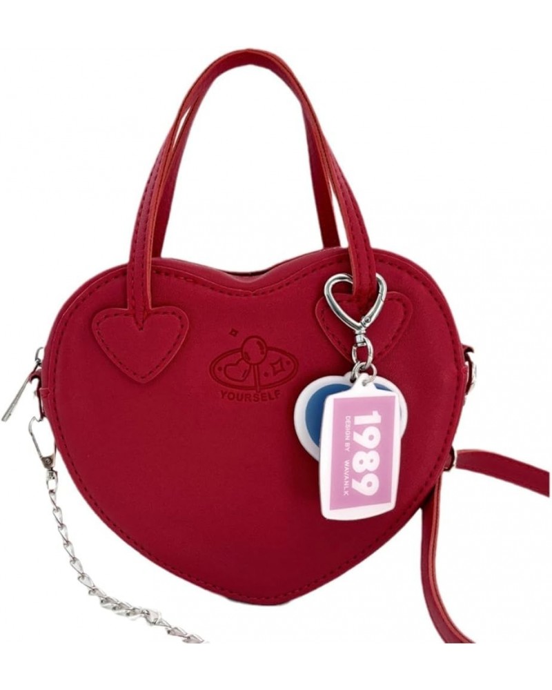 Cheese toffee, homemade sweet girl, crossbody bag, play with peach heart handbag, mini heart bag Pink $42.41 Totes