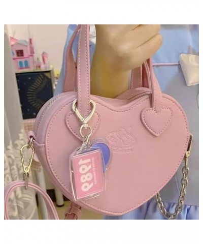 Cheese toffee, homemade sweet girl, crossbody bag, play with peach heart handbag, mini heart bag Pink $42.41 Totes