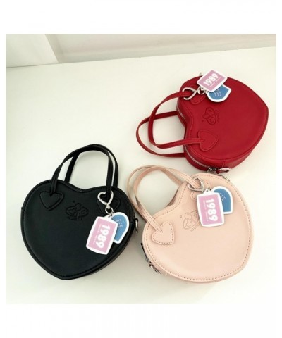 Cheese toffee, homemade sweet girl, crossbody bag, play with peach heart handbag, mini heart bag Pink $42.41 Totes