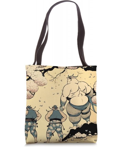 Sumo Wrestler in Cherry Blossom Wonderland Tote Bag $11.28 Totes