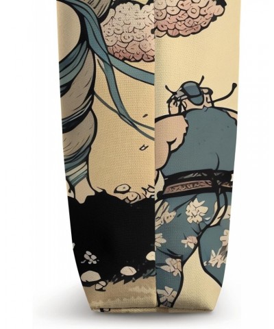 Sumo Wrestler in Cherry Blossom Wonderland Tote Bag $11.28 Totes