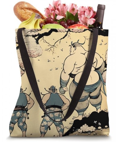 Sumo Wrestler in Cherry Blossom Wonderland Tote Bag $11.28 Totes