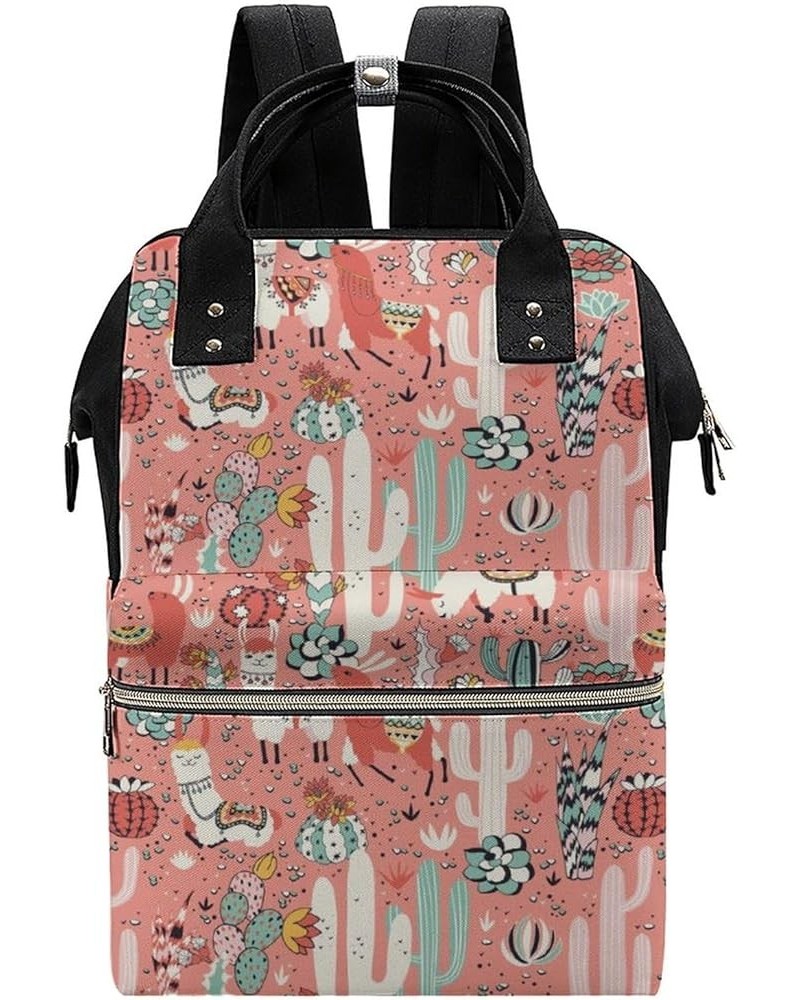 Birds And Flowers Fashion Pattern Backpack Work Business, Travel Rucksack Daypack for Adults Women, Handbag,Black Cactus Alpa...