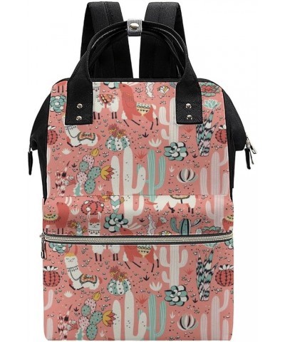 Birds And Flowers Fashion Pattern Backpack Work Business, Travel Rucksack Daypack for Adults Women, Handbag,Black Cactus Alpa...