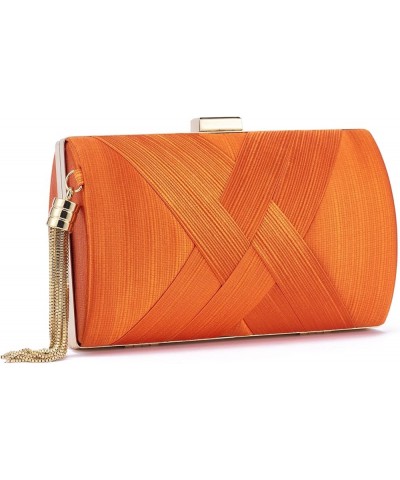 Women Clutch Bag Evening bag Fringed Evening Handbag,Lady Party Wedding Clutch Purse Chain Shoulder Cross Body Bag Orange $14...