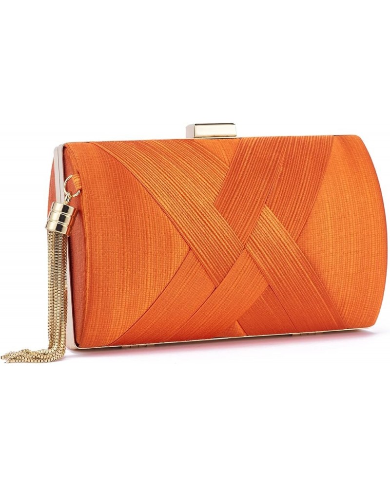 Women Clutch Bag Evening bag Fringed Evening Handbag,Lady Party Wedding Clutch Purse Chain Shoulder Cross Body Bag Orange $14...