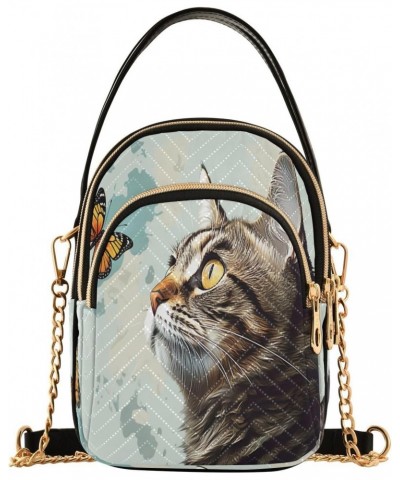 Cat Butterfly Blue Joko lvery Cross Body Purse Chain Crossbody Bags Shoulder Bag Handbag for Women Work Gifts $9.46 Crossbody...