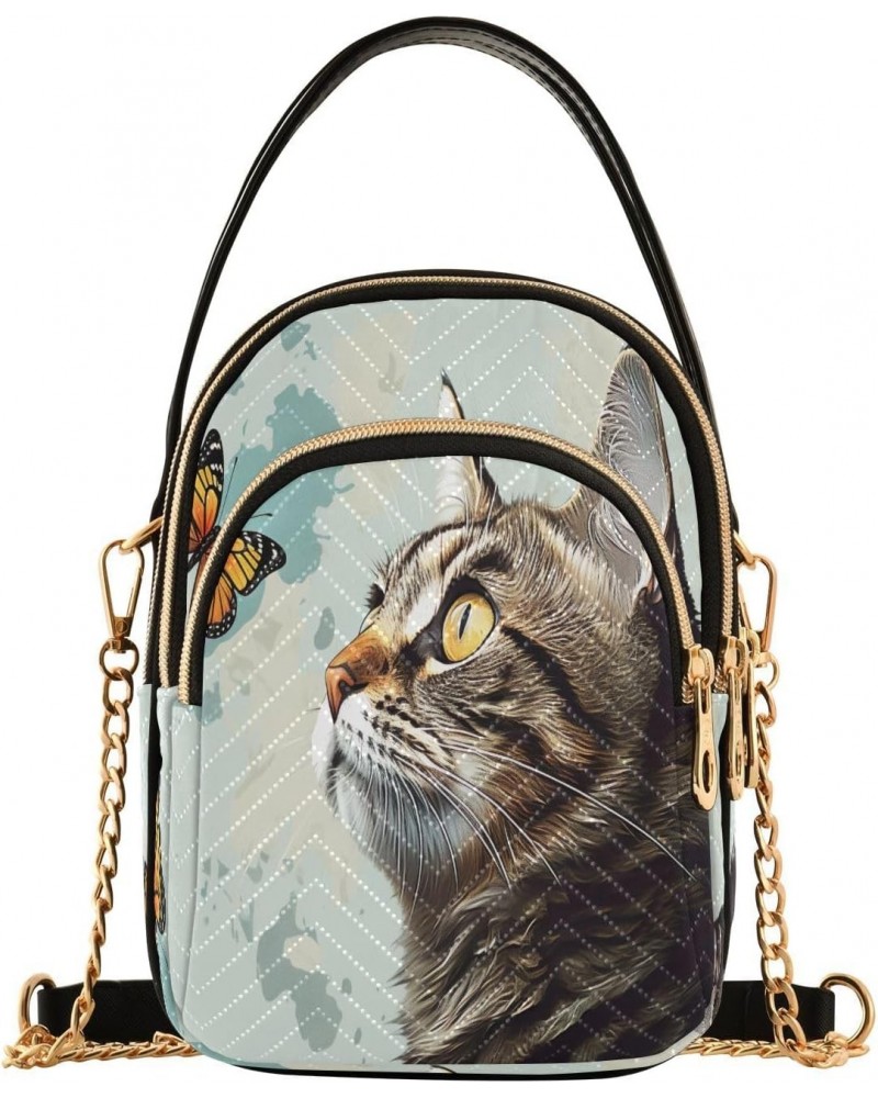 Cat Butterfly Blue Joko lvery Cross Body Purse Chain Crossbody Bags Shoulder Bag Handbag for Women Work Gifts $9.46 Crossbody...