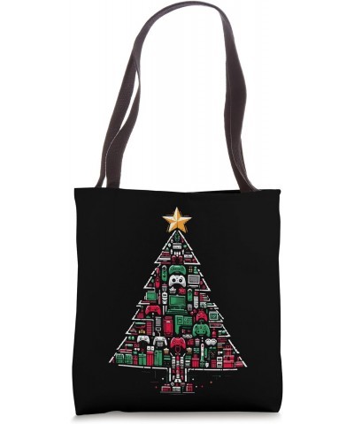 Video Game Consoles Controllers Merry Christmas Tree Gamers Tote Bag $9.38 Totes