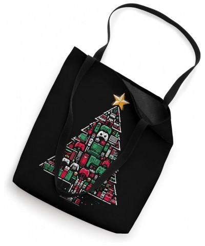 Video Game Consoles Controllers Merry Christmas Tree Gamers Tote Bag $9.38 Totes