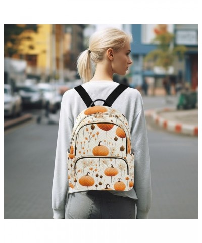 Cute Black Cat Pumpkins Halloween Women Fashion Backpacks, Small Travel Backpack for Women, Womens Vacation Backpack, S Pumpk...