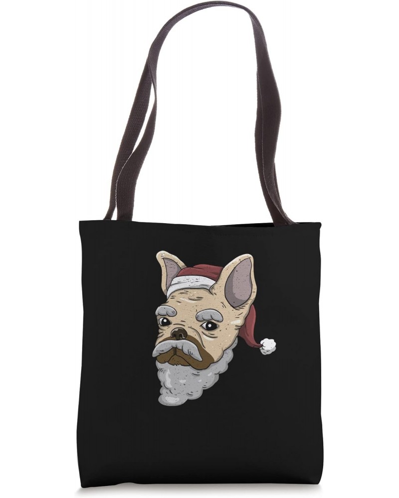 Christmas Santa Dog Bull Dog Tote Bag $10.00 Totes