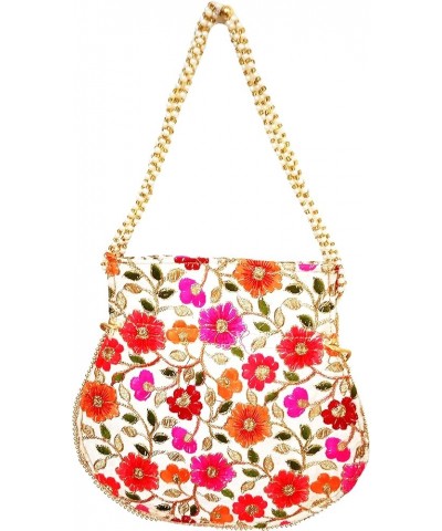 Potli Bag (Drawstring Purse): Gold Thread Sequin Embroidery Multicolor - 3 $12.74 Clutches