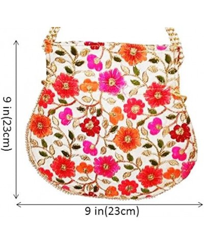 Potli Bag (Drawstring Purse): Gold Thread Sequin Embroidery Multicolor - 3 $12.74 Clutches